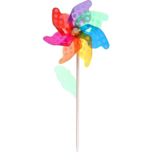 45cm Wood Garden Yard Party Windmill Wind Spinner Ornament Decoration Kids Toys