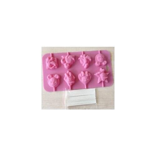 8 Cavity Animal Silicone Lollipop Mold for DIY Chocolate Jelly Candy Pudding Cookie Baking Tools