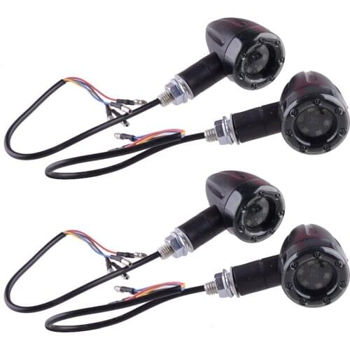 Beler 4Pcs 8mm 13LED Universal LED Bullet Brake Running Turn Signal Tail Light Fit For Motorcycle with DC 12V