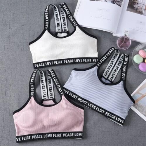 Yoga Bra Cotton Letters Sport Tops For Women Gym Wear Solid Fitness Bra Women Sportswear Sport Cropped Top Bra Push Up Running