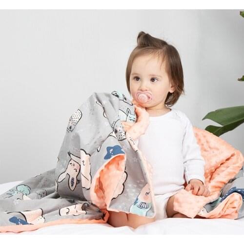 Baby Blanket Newborn Cotton Soft Animal Kids Coral Fleece Blanket Bedding Swaddle Infant Wrap Bath Towel Girl Boy Stroller Cover