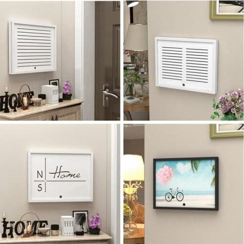 45x34x2.5cm Punch-free Electric Meter Box Decorative Painting White Frame Electric Box Switch Power Switch Shield Storage Rack