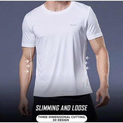 Sport Tshirt Men Running Fitness T Shirt Fitness Camiseta Gym Hombre Short Sleeve Summer Running Shirt Quick Dry Gym Shirt Sale