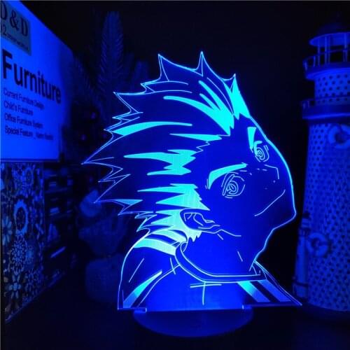 Haikyuu Anime Figure LED Lamp Bokuto 3D Night Light Home Decoration Lampara Bedroom Decor Lighting Cute Lampe For Kids Lights