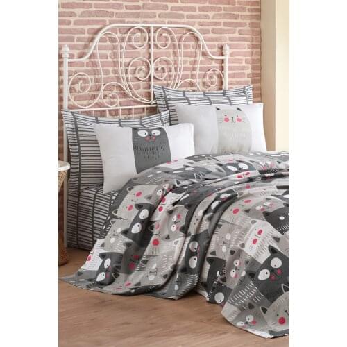 2021 PIQUE Set With Pillowcase Duvet Cover Sets Bed Linen Sheet Modern For Summer Bedspread King Size Quilt Bedclothes Cats Wall