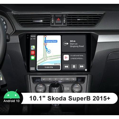 Radio 1 din 10.1” Android 10 Head Unit Central Multimedia Player For Skoda SuperB 2015+ Android Auto Car Stereo Apple CarPlay 4G
