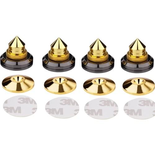 4Pair Mini Portable Audio Subwoofer Speaker Spikes Speakers Repair PartsDIY Speaker 24K Shock Absorb Pin Nails & Pads Accessory