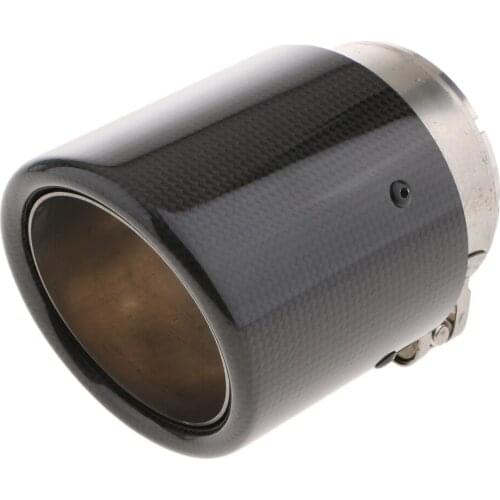 Polished Carbon Fiber Exhaust Tip Car Exhaust Pipe Muffler Tip Tailpipe Clamp-on 3.15" Inlet 3.98" Outlet