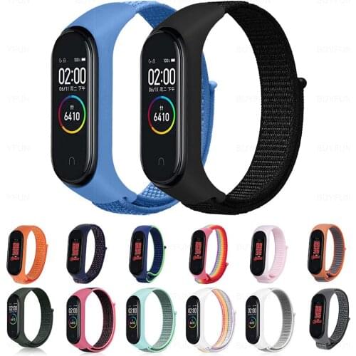 Nylon Strap for Xiaomi Xiomi Mi band 6 Bracelet Wristband Sports Breathable Bracelet Xiaomei Miband 6 5 4 3 Replacement Straps