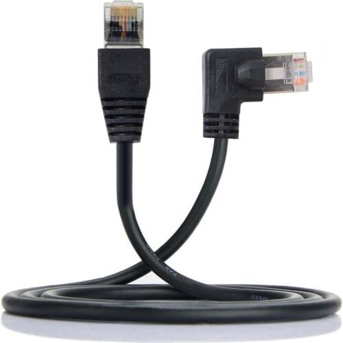 Xiwai Cat6 RJ45 8P8C STP Lan Ethernet Network Patch Right Angled 90 Degree Male to Straight Male Cable 50cm