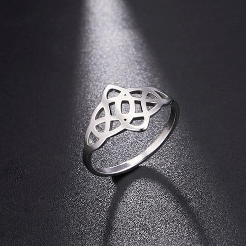 Skyrim Vintage Celtics Knot Rings Women Stainless Steel Wedding Triquetra Ring Jewelry Valentines Gift for Lover Wholesale