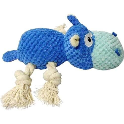 Funny Dog Bite Resistant Chew Toy Soft Hippo Shape Plush Traing for Large Small Pet Puppy Interactive Game Accessories