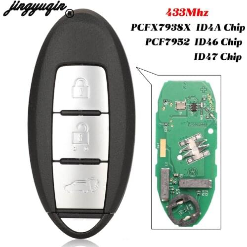 Jingyuqin Smart Remote Key 3 Buttons For NISSAN Qashqai X-Trail TIIDA SYLPHY Car 433.92MHz/315Mhz Chip 4A ID46 ID47