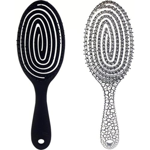 Women Hair Scalp Massage Comb Nylon Hairbrush Wet Curly Detangle Hair Brush for Salon Hairdressing Styling Tools