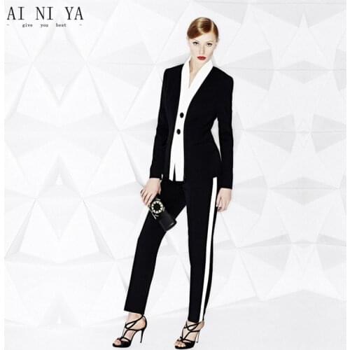 Womens Business Suits Formal Pants Suit For Weddings Tuxedo Slim Office Uniform Ladies formal OL Pants Work Wear 2 Piece Suits