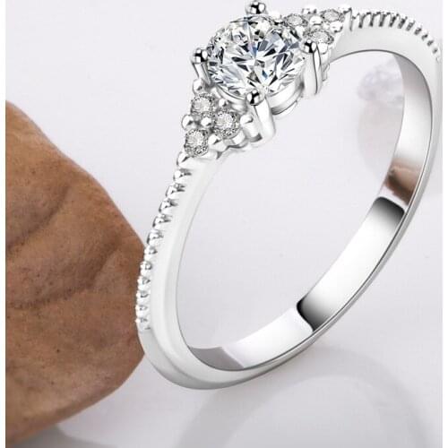 DIWENFU FL Diamond Ring for Women Classic Natural Mini Jewelry Gemstone Anillos De Engagement Invisible Setting Origin Rings