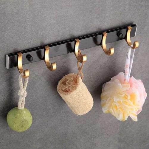 Gold Black bathroom brass Robe hook Clothes hook Bathroom hardware accessories--Aluminum material