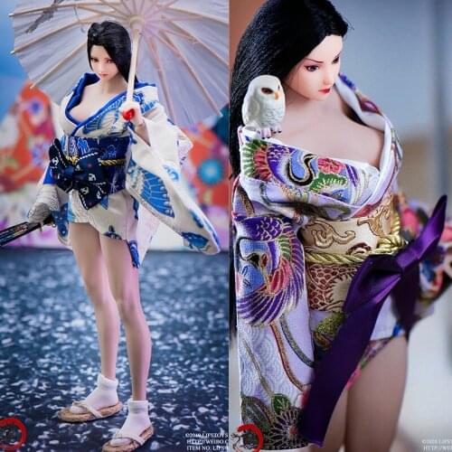 1/6 Japanese Style Clothes Accessories Female SoldierShort Kimono/bath Clothes with Umbrella for 12" Action Figure In Stock