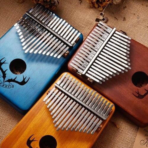 17 keys EQ Gecko Kalimba Mahogany Thumb Single Board Piano Calimba Professional Finger Piano with Electric Pickup Tuner Hammer