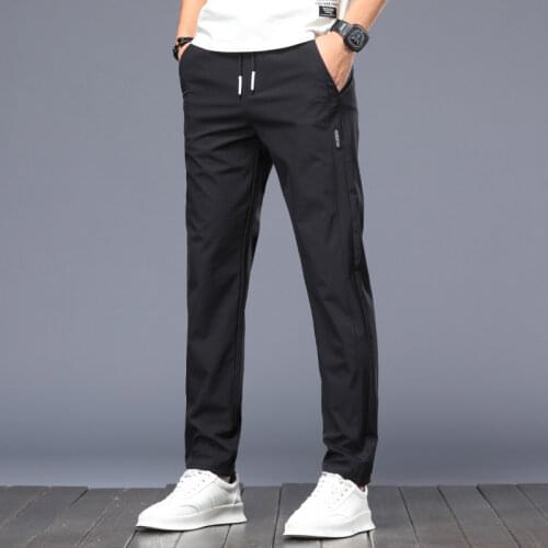 2021 Summer Fashion Quick Dry Man Jogging Korean Style Men Trousers Sportswear Thin Stretch Drawstring Streetwear Casual Pants