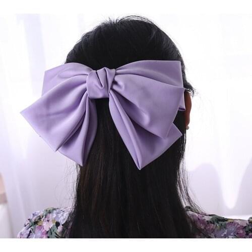 2021 New Korean Bowknot Big Solid Sweet Hairpins For Women Summer Fashion Hair Accessories Clips Grips Cloth