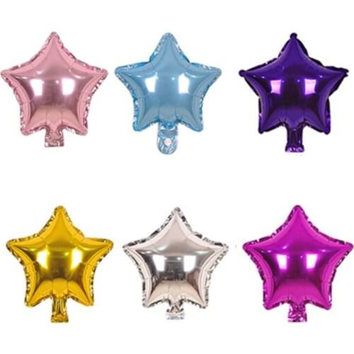 5pcs/lot 10 inch Five-pointed star foil balloon baby shower wedding childrens birthday party decorations kids balloons Colorful