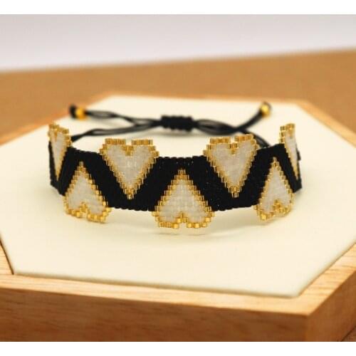ZHONGVI Bracelets For Women MIYUKI Bracelet Bohemian Rainbow 3D Heart Pulsera Mujer Moda 2019 Armband Boho Handmade Loom Jewelry