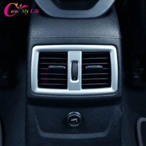 Color My Life Car Chrome Rear Air Conditioning Vent Outlet Protective Trim Cover Sticker for BMW X1 F48 2016 2017 Car Styling