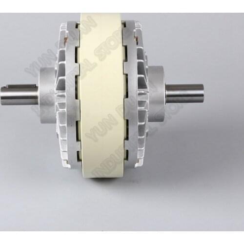 10kg 100Nm DC 24V Double Shaft Dual Magnetic Powder Clutch 2Axis Winding Brake for Tension Control Bag Printing Dyeing Machine