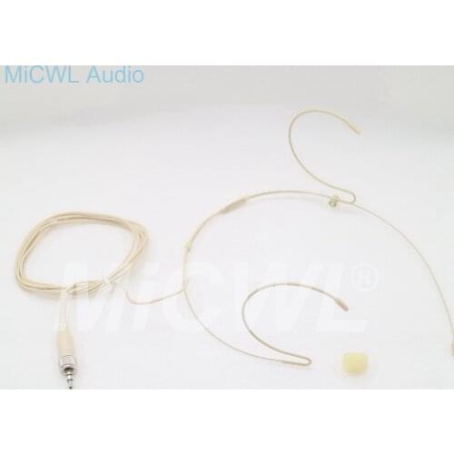 Head Worn Omni-directional Beige Headset Microphone For Sennheiser Shure AKG Samson Audio Technica Mipro 3.5 External Lock