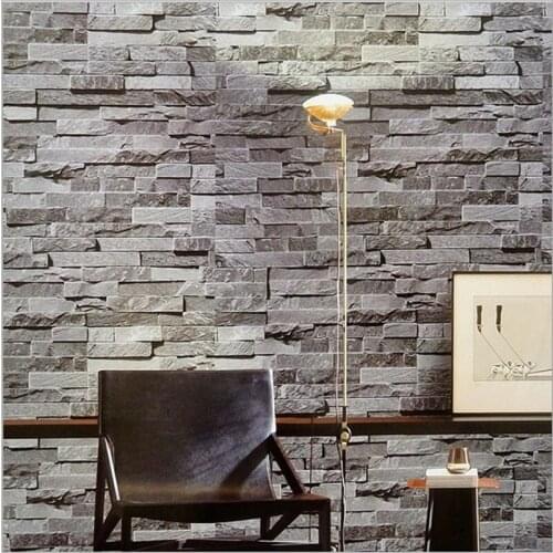 Chinese Stone 3D Brick Wallpaper Waterproof Wall Background for Living Room PVC Vinyl Wall Paper Roll Stereoscopic Look 10M