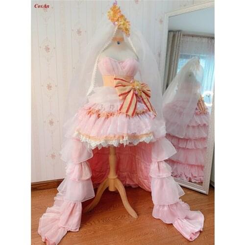 Game Girls Frontline FNC Cosplay Costume White Valentines Day Strawberry Cake With Persian Flowers Wedding Dress Custom-Make