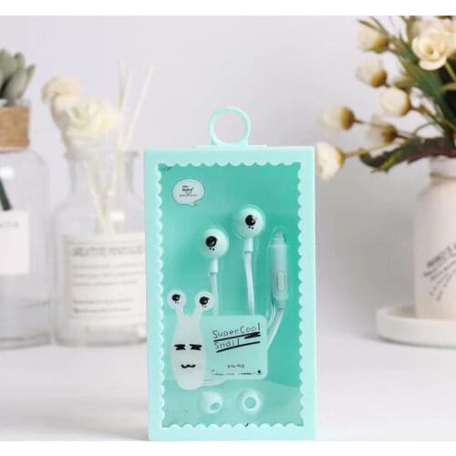 Cute Snail Earphones Cartoon Colorful In-Ear 3.5MM Music Universal Earbuds Mic For Phone MP3