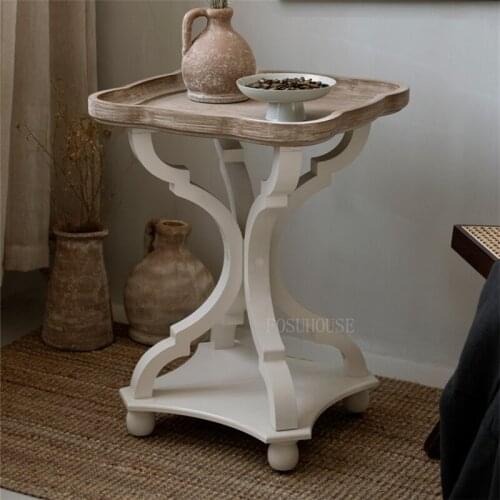 Nordic Furniture Retro Side Table Coffee Table Living Room Sofa Side Table Square Corner Table Bed Side Table for Benroom Tables