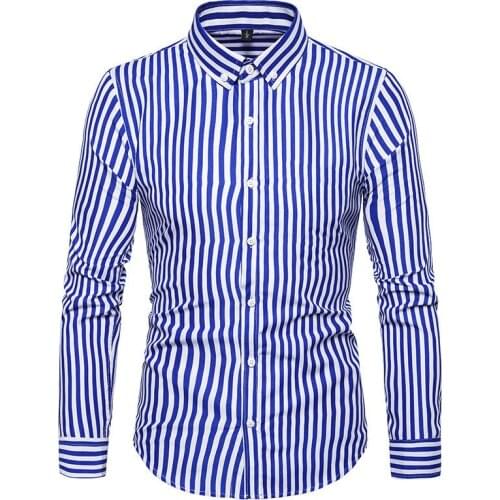 New S~5xl Mens Striped Short Sleeve Dress Shirt Square Collar Non-iron Regular Fit Anti-Wrinkle Pocket Male Social Shir