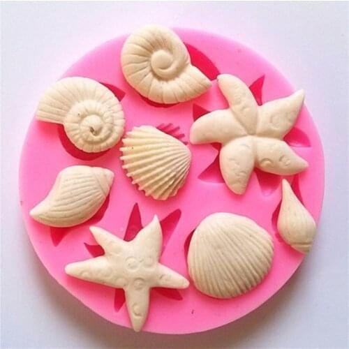 Newest Silicone Shellfish Starfish Shell Soap Cookie Candy Mold Mould Crafts DIY