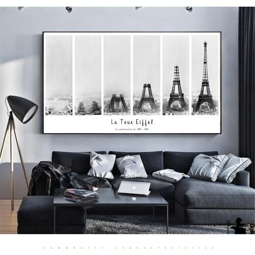 Posters Paris Tower Blueprint Picture Nordic Canvas Painting for Living Room Bedroom Wall Art Canvas Prints Fashion Home Decor