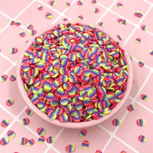 100g Colorful Hot Clay Sprinkles for Slime Filling Material Polymer Fake Food Decorations DIY Nail Arts Accessories 5*6mm