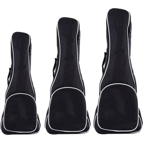 Portable Durable 21/23/26 Inch Black Ukulele Bag Soft Case Monolayer Bag Single Shoulder Backpack Padded Musical Instrument