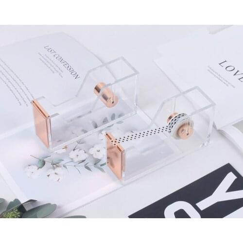 Transparent Acrylic Tape Machine Stand Creative Flower Art Stationery Small Tape Cutting Machine For Flower Shop Accessories
