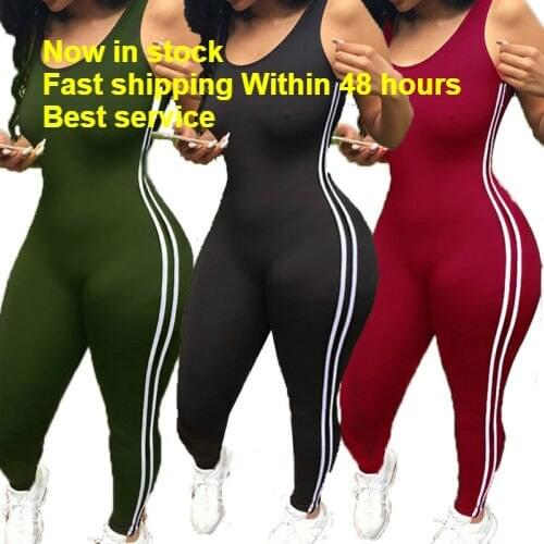 Yoga Sports Fashion Women Slim Jumpsuit Long Letters Bodycon Pants Casual Ladies Romper