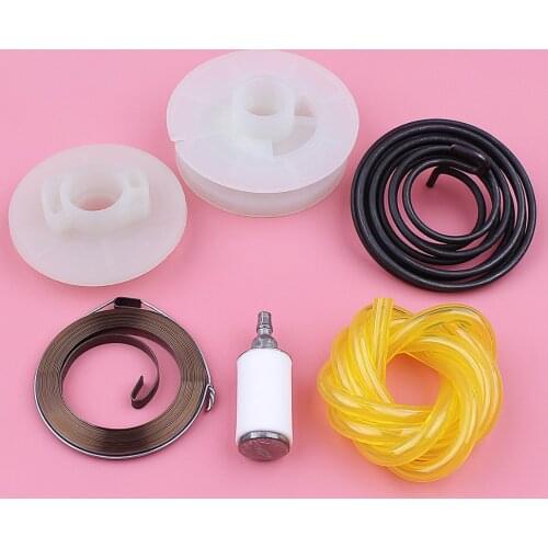 Recoil Starter Pulley Spring Fuel Filter Line Hose Kit For Husqvarna 128LD 128C 128CD 128R Grass Trimmer Brush Cutter Spare Part