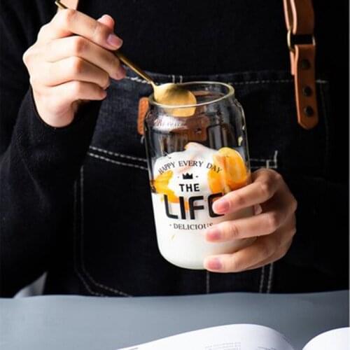 350ML Heat Resistant Letter Glass Cup Coffee Milk Juice Water Cups Wine Glass Handmade Healthy Drink Mug Transparent Drinkware