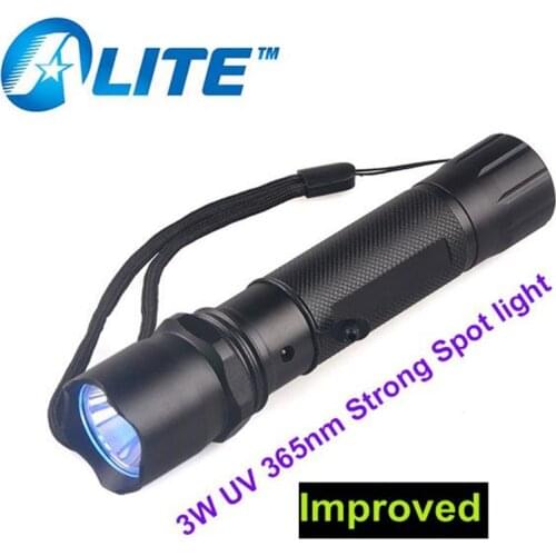TMWT Professional UV Light Money Detector 3w LED Ultraviolet 365nm Flashlight Torch Linterna for Gemstone Mineral Inspection
