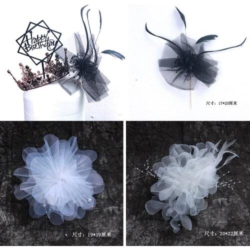 Baking cake decoration, modern fashionable girl, black gauze hat dress up ornaments, goddess birthday party dress up plugin