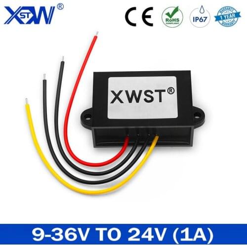 XWST High Efficiency 9-36V to 24V 1A 19V Power Converter Regulator 24W Boost Buck DC DC Voltage Stabilizer For Car Solar