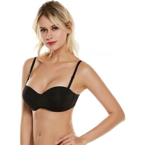 Strapless Bra Women Invisible Comfortable Brassiere Removable Shoulder Strap Underwear Half Cup Bras Underwear Women Bra