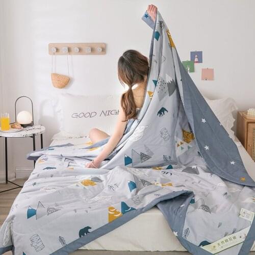 1pc Printing Pure cotton Comfortable and soft Bedspread Summer Quilt Blanket Comforter Home Textiles