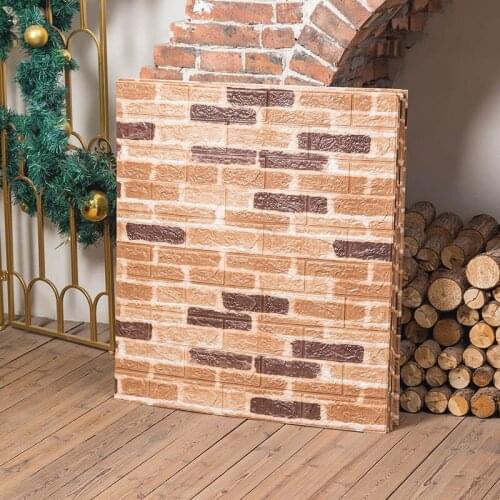 10pc 77*70cm 3D Wall Sticker Imitation Brick Waterproof Self-adhesive Wallpaper for Living Room Bedroom TV Backdrop Decoration