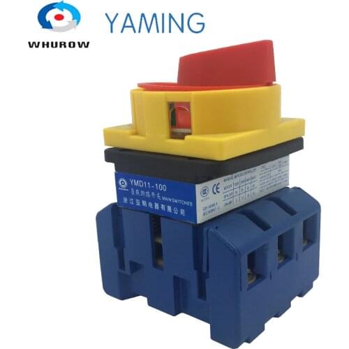 100a isolator switch Load break with padlock panel 3P 2 position ON-OFF Changeover rotary switches YMD11-100A